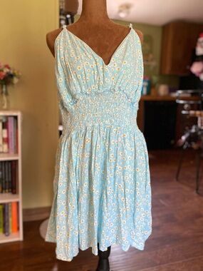 Rue 21 plus blue floral spring sun dress